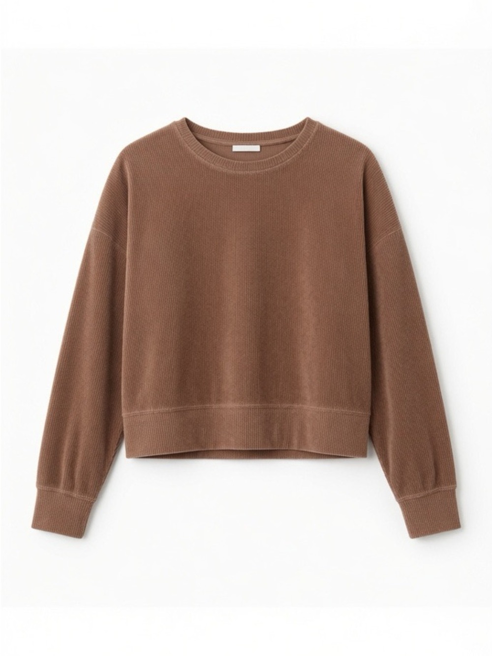 Z Supply Brown Corduroy Cropped Sweatshirt Top in Small - Picture 1 of 1